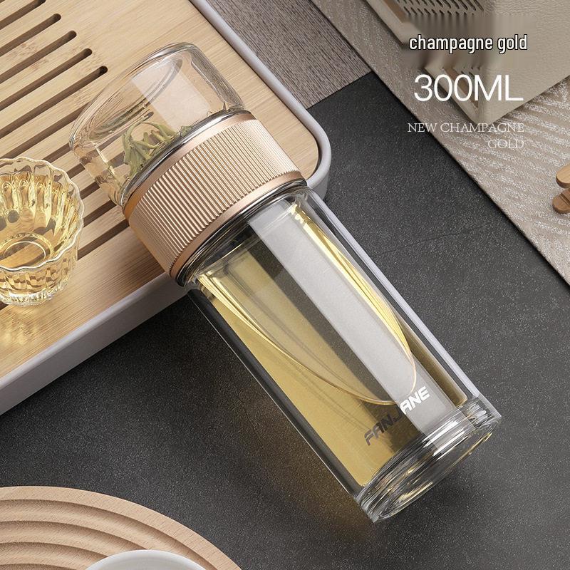 Portable Heat-Resistant Glass Tea Infuser Mug