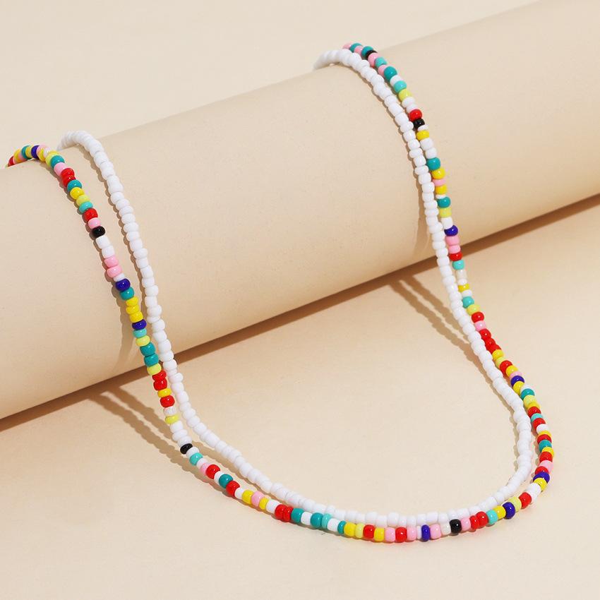 2pcs Bohemia Colorful Beaded Elasticity Waist Belly Chain For Women Summer Beach Waistband Bikini Beads Jewelry Y031