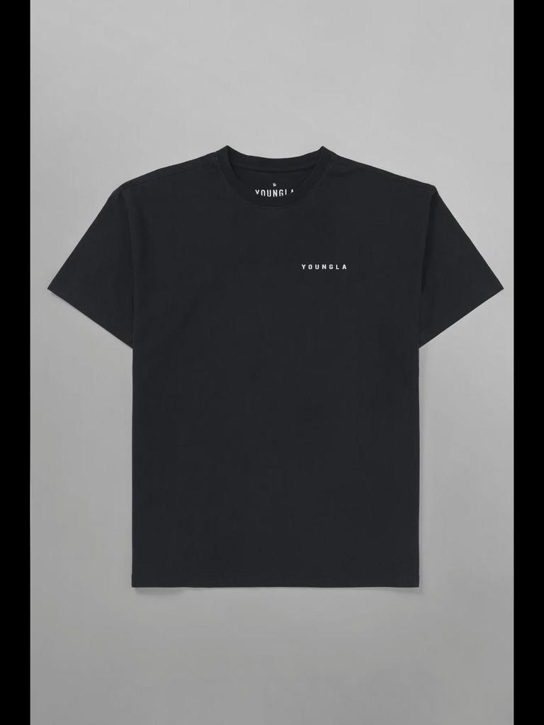 YOUNG LA Men's Loose Fit Cotton T-Shirt - Summer Full Back Print, Short-Sleeved, Round Neck, Casual Fitness Sports Top