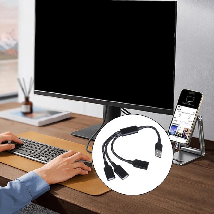 Highly Speed USB2.0 Hub MultiSocket USB Splitter Cable for Seamlessly Connection of Multiple Peripherals Devices