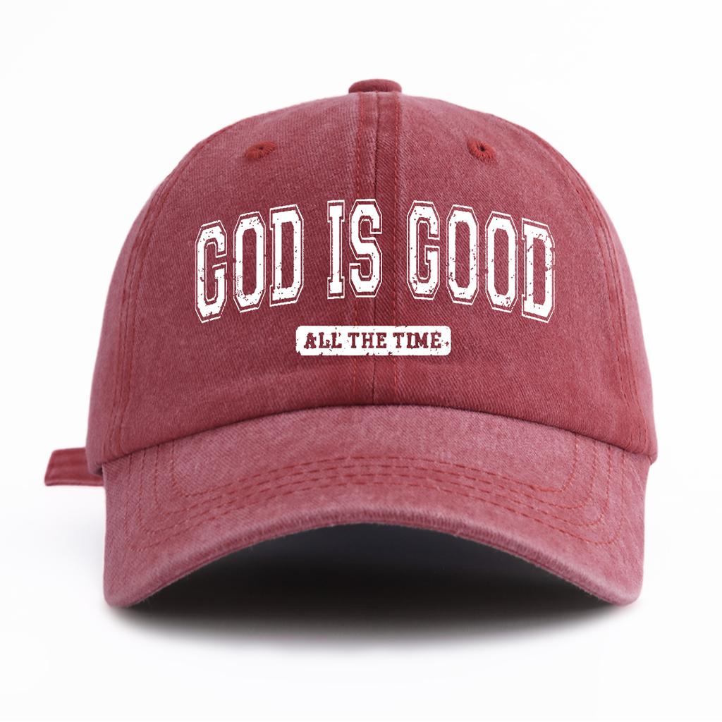 1pc GOD IS GOOD Print Washed Baseball Cap for Adults  Minimalist Retro Style Casual Soft Adjustable Dad Hat Perfect As Gift