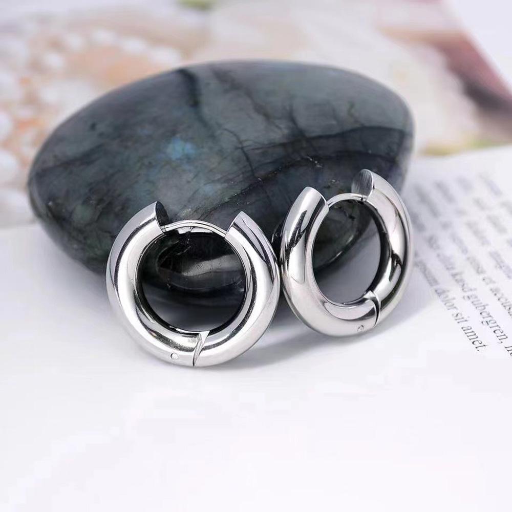 Geometry Simplicity Circle Hoop Earrings For Men Women's Stainless Steel Hip Hop Gold Color Fashion Jewelry Gift KAE163