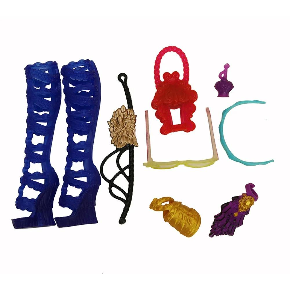 Monstering High Doll Accessories Decors Bags Hats Shoes Necklace Glasses Headbands Kids Playing House Doll Decors Girl DIY Toys