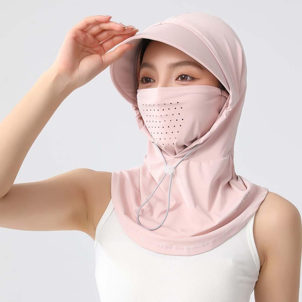 Breathable Sunscreen Hat With Mask Shawl Elastic UV Protection Mask Anti-UV Balaclava Hat Beach