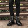 Fashion 2024 New Men's Genuine Leather Shoes Lace-Up Warm Winter Boots Top Quality High Top Boots Fashion Men's Motorcycle Ankle Boots