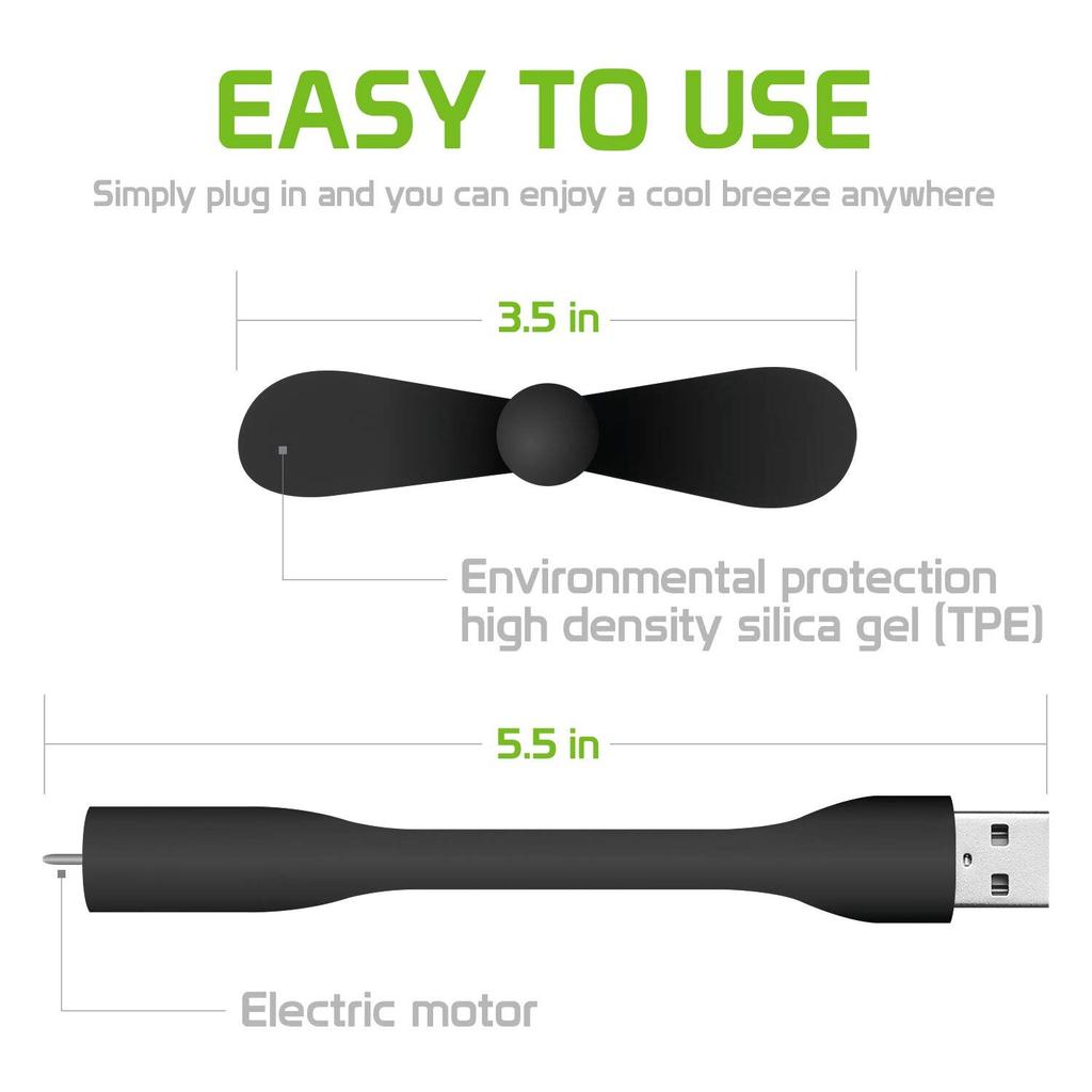 Mini USB Fan Flexible Bendable Fan For Power Bank Laptop PC AC Charger Portable Hand Fan For Computer Summer Gadget