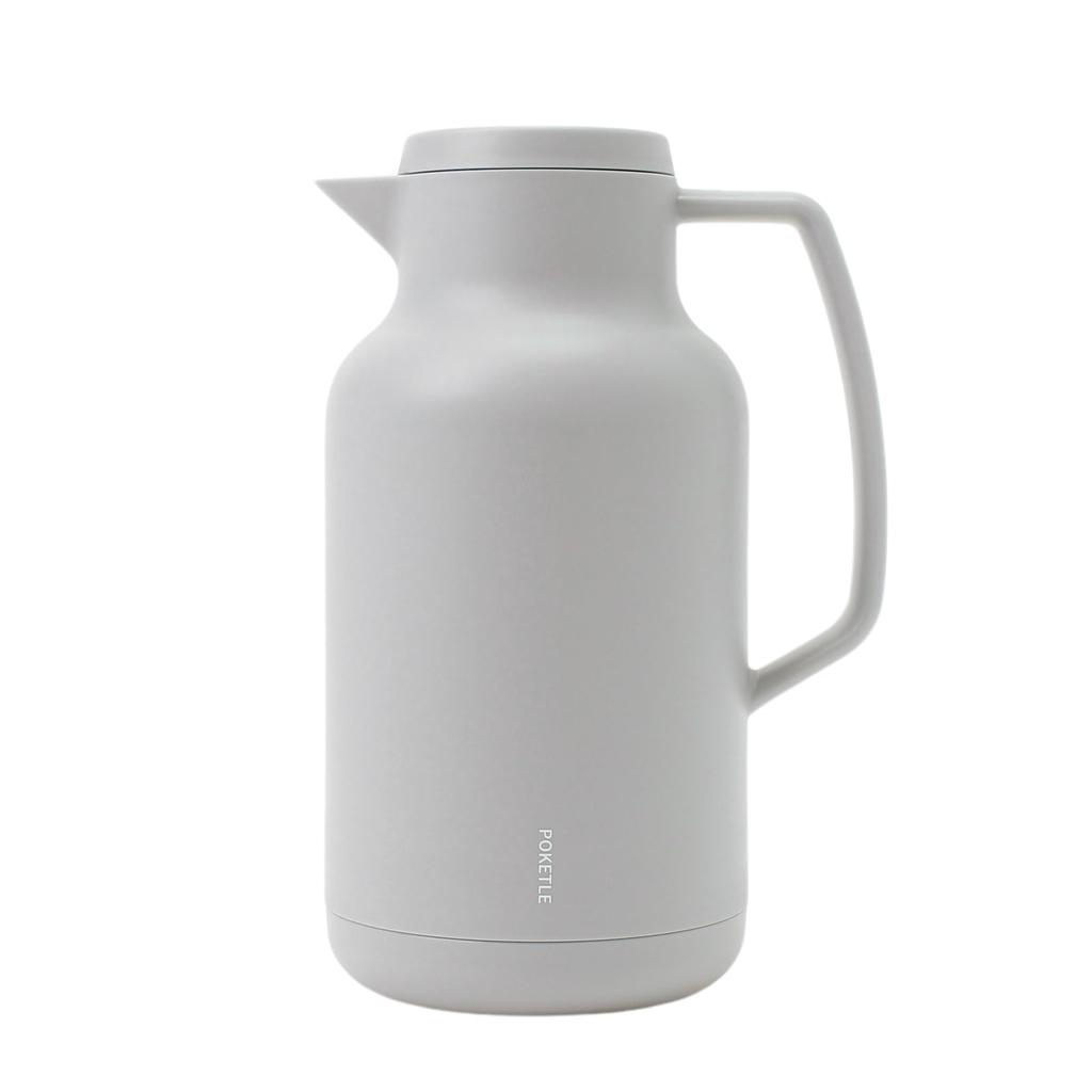 POKETLE Tabletop Pot, Insulated Glass Thermos, 1L, Gray