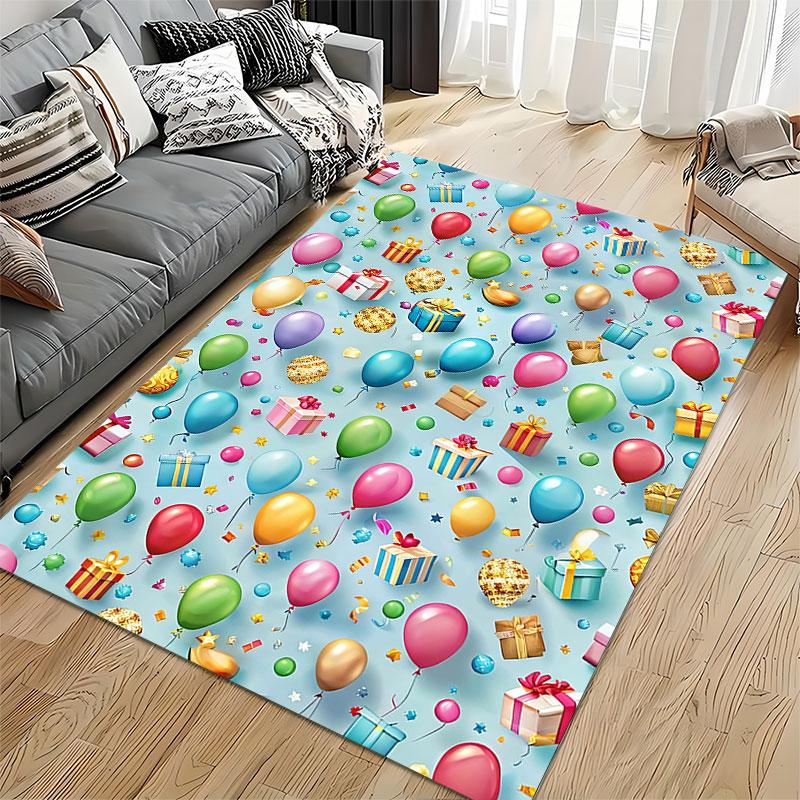 Colorful Balloons and Gifts Pattern suitable as a non-slip mat for the living room or bedroom sofa