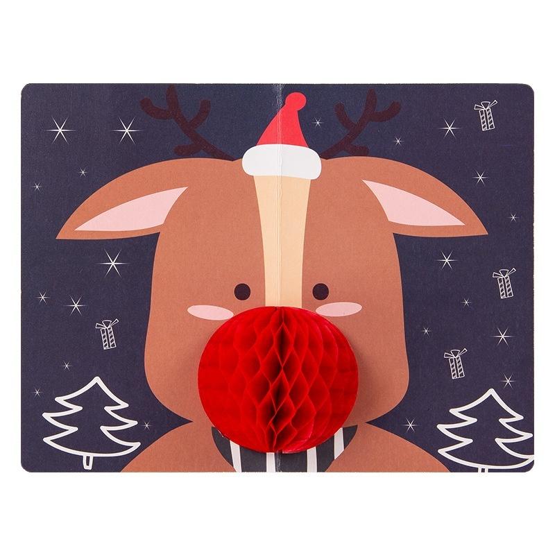 Pop-Up Weihnachtskarten mit Umschlägen und Verschlussaufklebern, 3D Waben-Weihnachtskarten, Niedliche Frohe Weihnachten Karte Feiertagsgruß Geschenk