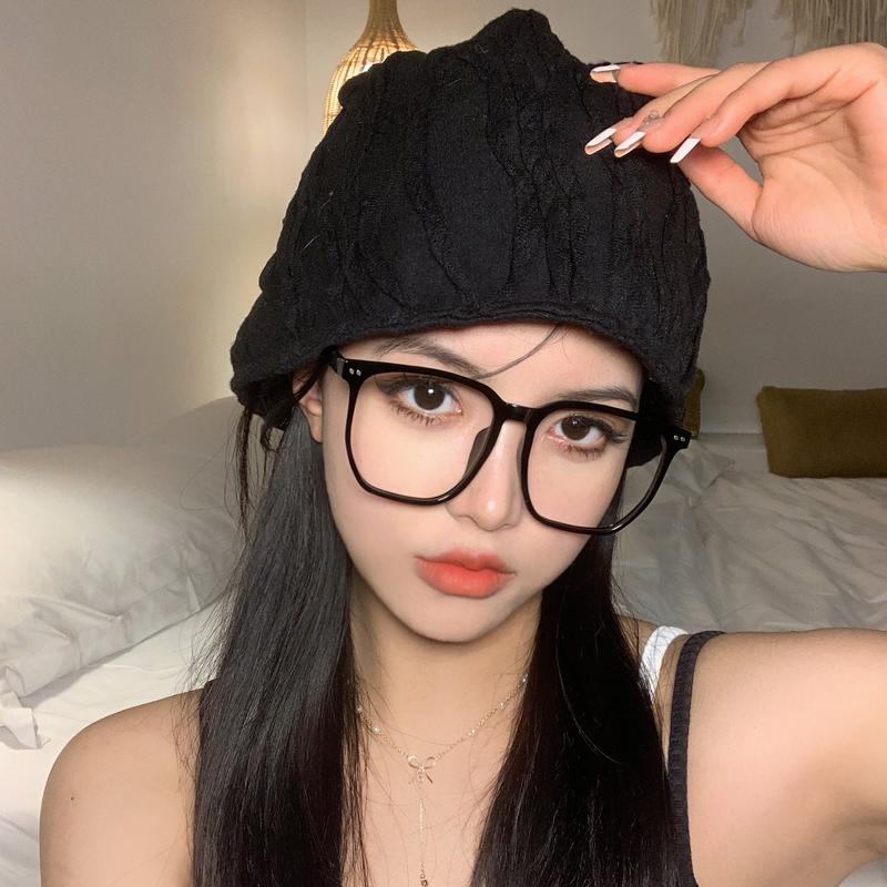 No makeup artifact glasses female tide black frame advanced myopia can be matched with degree large frame big face thin glasses frame