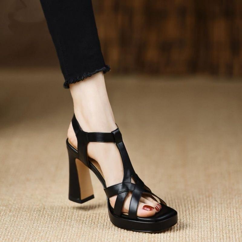Fashion 2025 New Classics Super High Heels Shoes Hot Sale Sheepskin Women Sandals Ladies Dress Platform Shoes