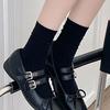 Black Socks Pure Cotton Medium Tube Socks Spring And Autumn Thin Boneless Confinement Socks Cotton Sweat-Absorbing Deodorant Stacking Socks Women