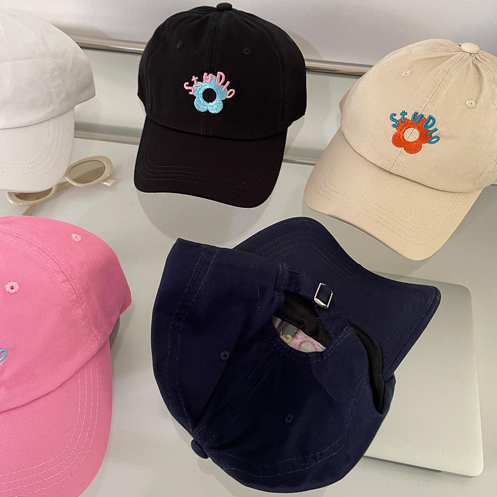 Casquettes de baseball brodées pour femmes, chapeau snapback, calotte souple, casquette à visière, mode, pare-soleil, fleurs, couleurs contrastées, couvre-chef mignon