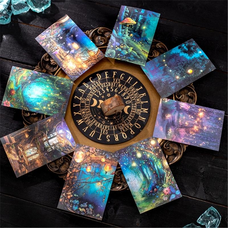 10 Sheets DIY Scene Sticker Landscape Sticker Aesthetic Sticker Forests Series Sticker Scrapbook Sticker Journal Sticker