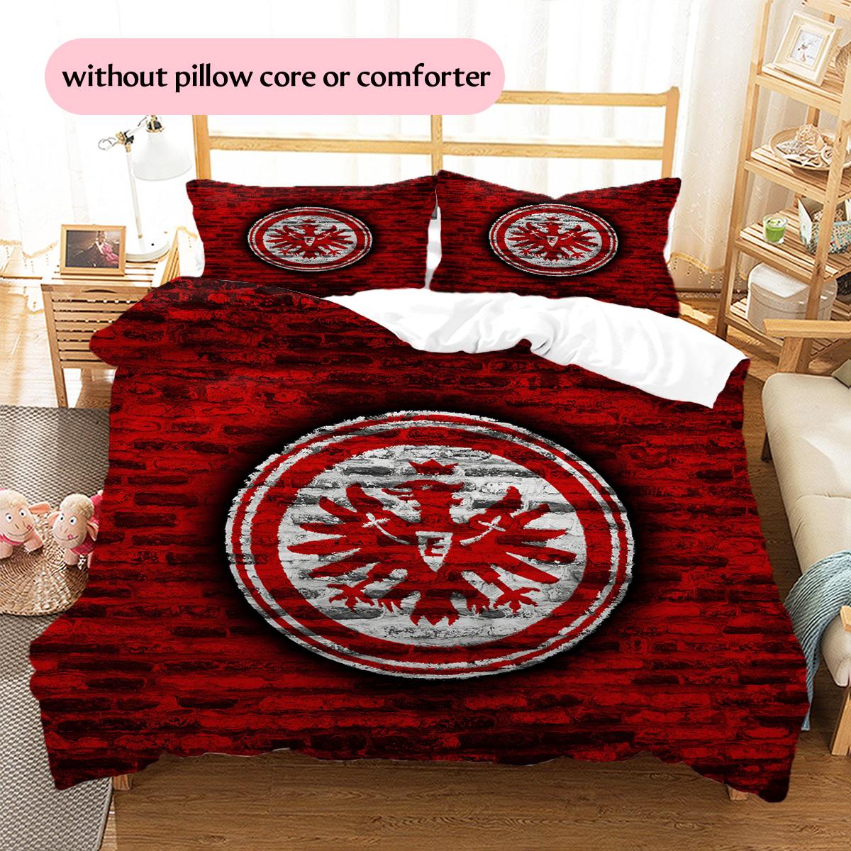 

Eintracht Frankfurt Pattern Bedding Quilt Set Home Decoration Gift (1 * duvet cover + 2 * pillowcase without core) 240x220cm