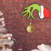 Charming Wooden Christmas Door Hanger Grinch Wreath For Festive Home Decor