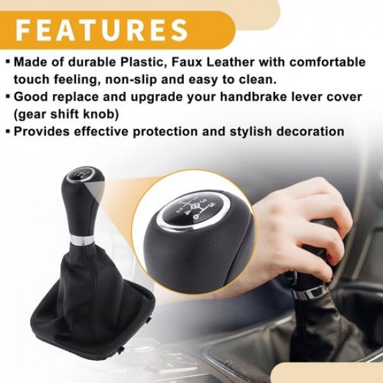 6 Speed Gear Shifter Knob with Cover for Mercedes-Benz C-Class 2000-2007 Plastic