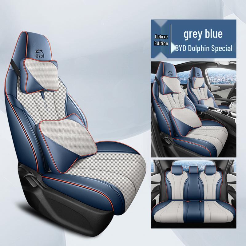 BYD Dolphin Perforated Leather Car Seat Cushion - All-Season Full Surround for Electric Cars