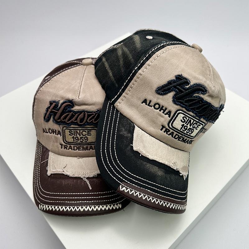 Washing For Men And Women Baseball Caps Cotton Snapback Hats Embroidery Latest All-Match Fashion Letter Print Leisure Distressed Korean Style