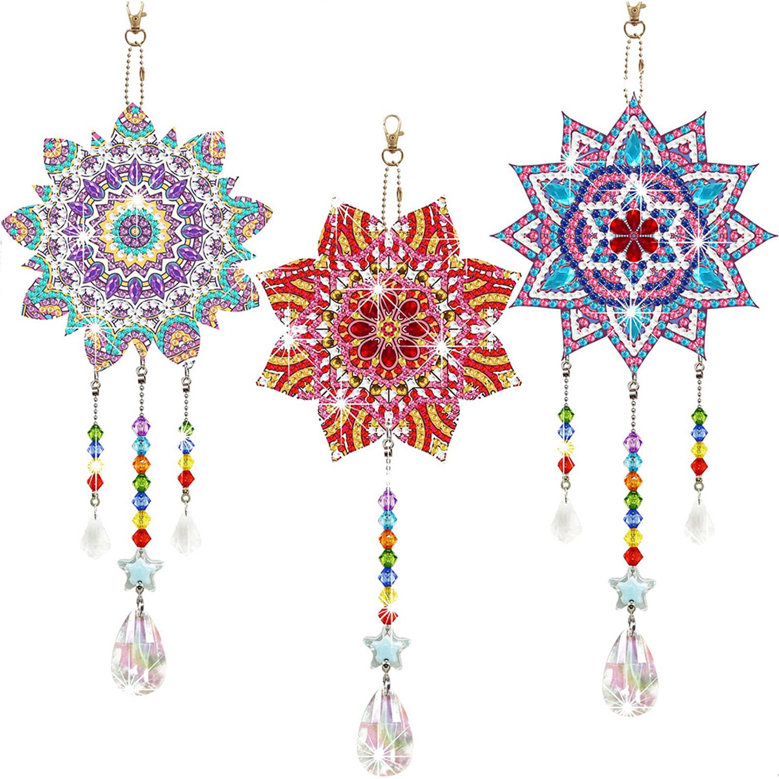 

3/6PCS Double Sided Diamond Painting Art Pendant Marine Life Suncatcher Crystal Painting Ornaments Hummingbird for DIY Craft