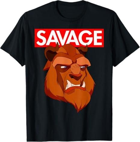 Beauty The Beast Savage Graphic Black TShirt S