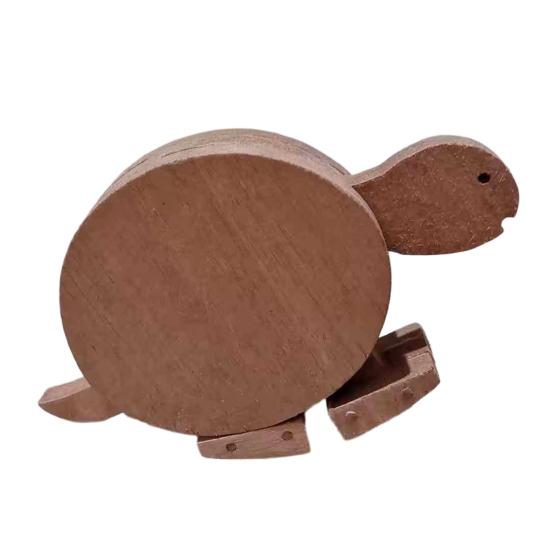 

Handmade Walking Wooden Animal Figurine Educational Rabbit Elephant Turtle Statue Funny Mechanical Kinetic Walking Sculpture for Girls Boys Tortoise