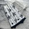 Punk Women Leg Warmers Japanese Aesthetic Star Pattern Flared Knitted Foot Cover Ruffle Trim Long Stockings Streetwear