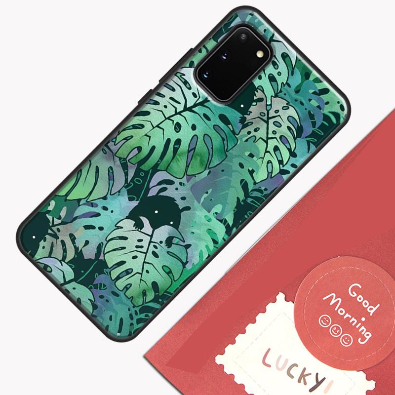 Leaves Monstera Green Phone Case For Samsung Galaxy S24 S26 Ultra S20 S21 S22 S23 S25 Plus S10 S25 FE Cover Shell