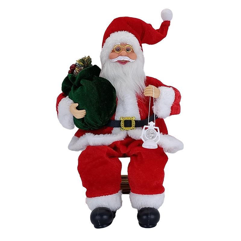 Santa Claus Seated Figurine Christmas Scene Doll Decorations Holiday Gift