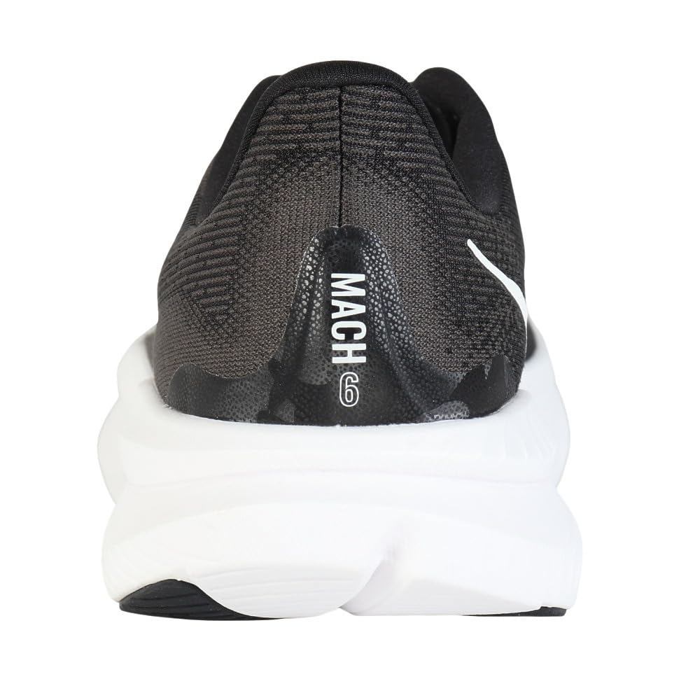 HOKA MACH 6 WIDE Running Jogging and Size Shoes, Shoes, 1147833-BWHT (Black White, 27.5, Men's)