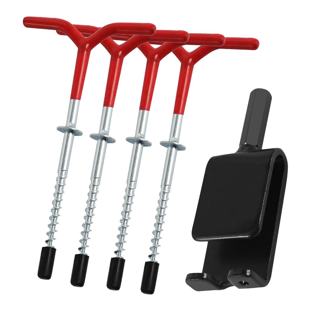 Ice Anchor Tool Kit 1pc Ice Anchor Drill Adapter with 4pcs Threaded Spikes  Fishing Shelter Stakes Universal Fishing Tool