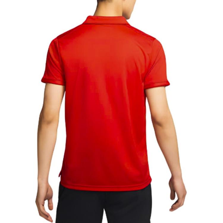 Nike Polo Shirts Men's Red Polo Collar Moderate Straight Fit CW6851-657