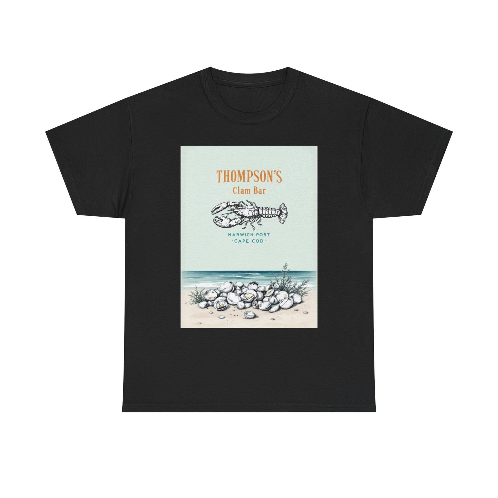 Retro Thompson s Clam Bar Seafood Tee, Cape Cod, Vintage Beach T-Shirt, Souvenir S