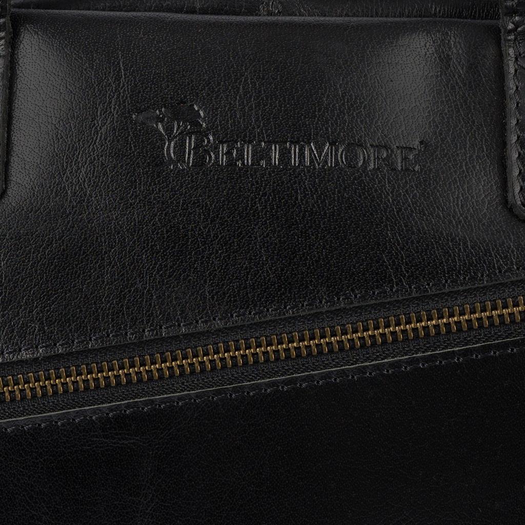 Torba męska skórzana na ramię laptopa duża czarna biznesowa Beltimore N01