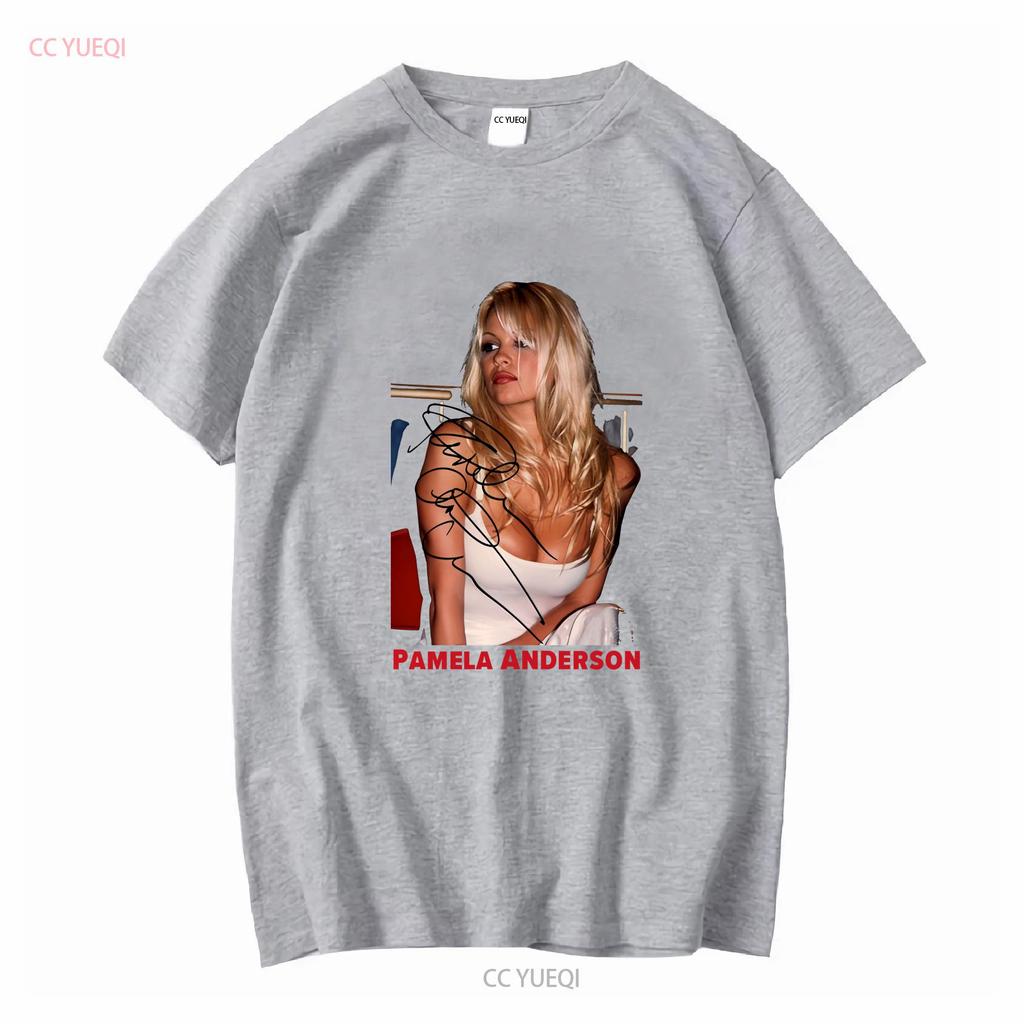 Hot Pamela Anderson Beauty Signed For Fans Unisex All Size T Shirt WS long or short sleeves vintage Washed Versatile Slightly