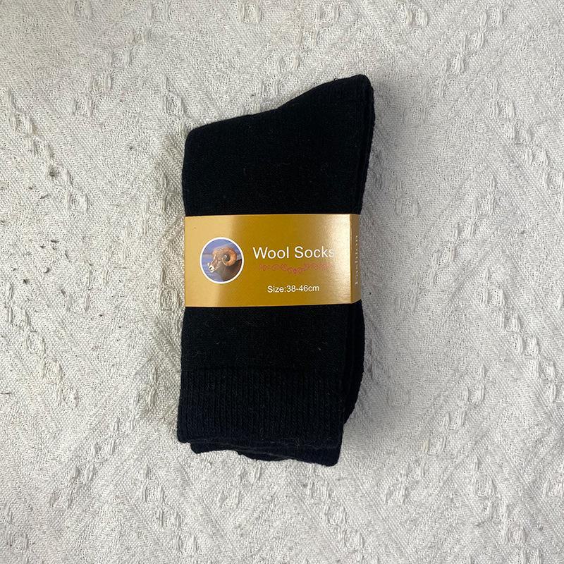 Men's Thick Wool Socks – Medium Tube, Warm and Plush for Autumn & Winter