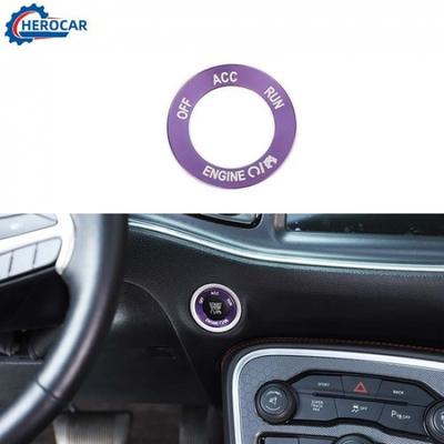 Fialový ozdobný kroužek spínače start/stop motoru pro Dodge Challenger/Charger/Ram 1500