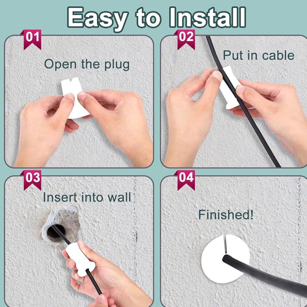 4PCS 1*2in Cable Routing Kit Rubber Ethernet Cable Grommet for Starlink Protecting Wires