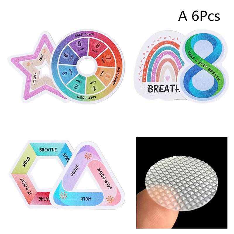 

Kids Favors Breath Calm Anxiety Sensory Stickers Anti Stress Tactile Calm Stickers Self Adhesives Decals For Stationery Sticker as the picture