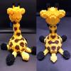 16083 Animal World Yellow Giraffe Sit Pet 3D Model DIY Mini Diamond Blocks Bricks Building Toy for Children No Box