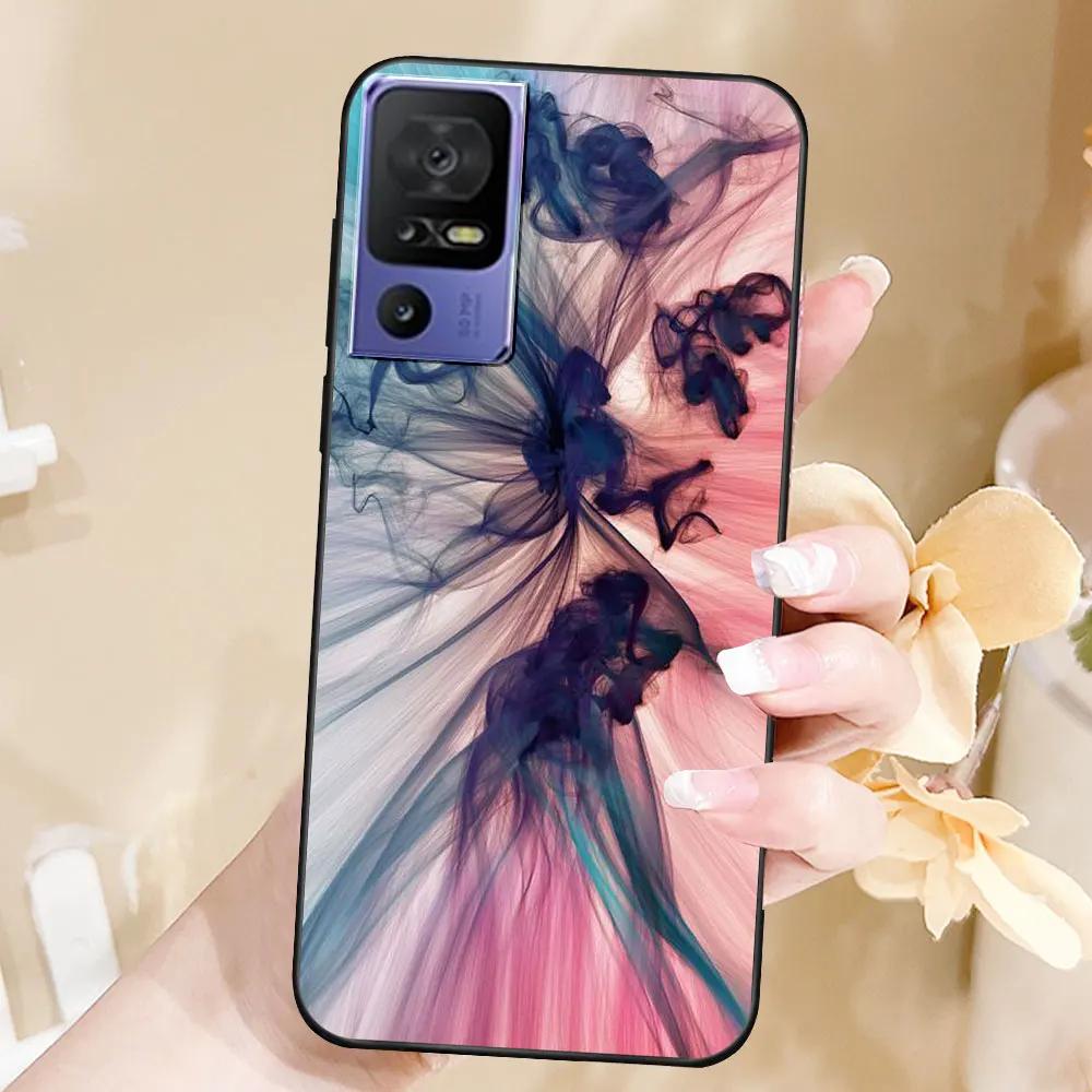 Case For TCL 40 SE Coque TPU Soft Silicone Fashion Phone Funda For TCL 40 SE Back Cover Floral Case Luxury Capa Marble Bumper