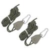 2 Pcs   Camping Tent   Wind Cord Outdoor Tent Rope with Pulley Canopy Quick Setup Camping Rope