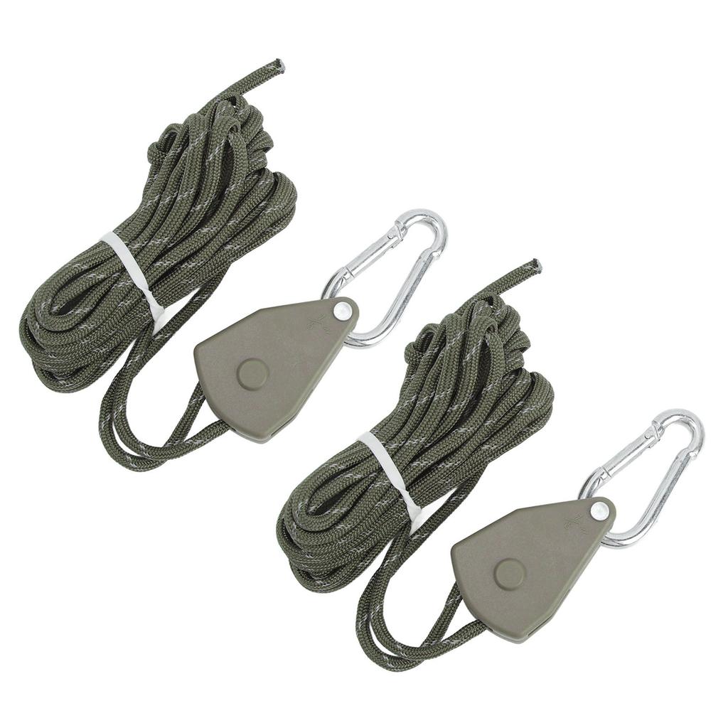 2 Pcs Camping Tent Wind Cord Outdoor Tent Rope with Pulley Canopy Quick Setup Camping Rope