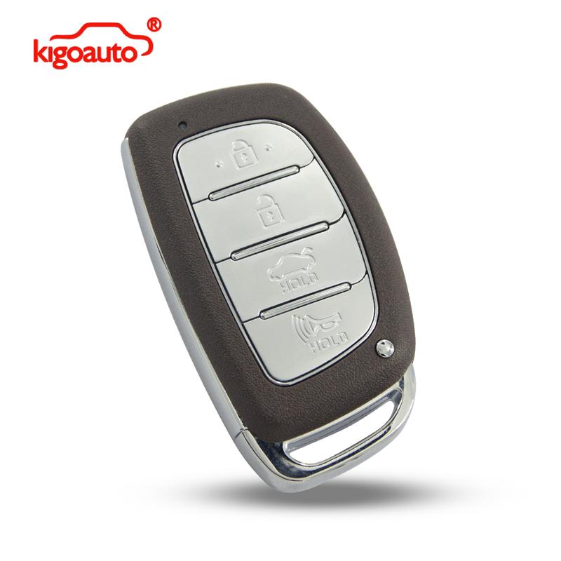kigoauto Smart key shell case 4 button Trunk for Hyundai Elantra 2016 2017 2018 No battery holder
