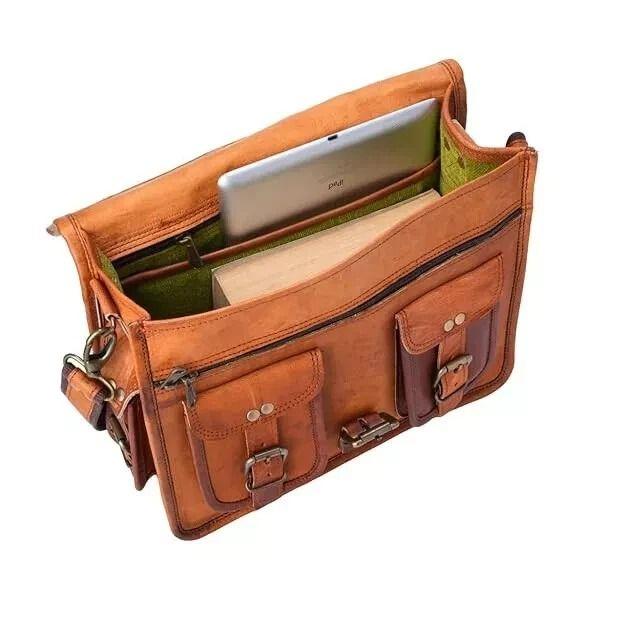 Royal Men's Genuine Leather Vintage Laptop Messenger Briefcase Bag Satchel