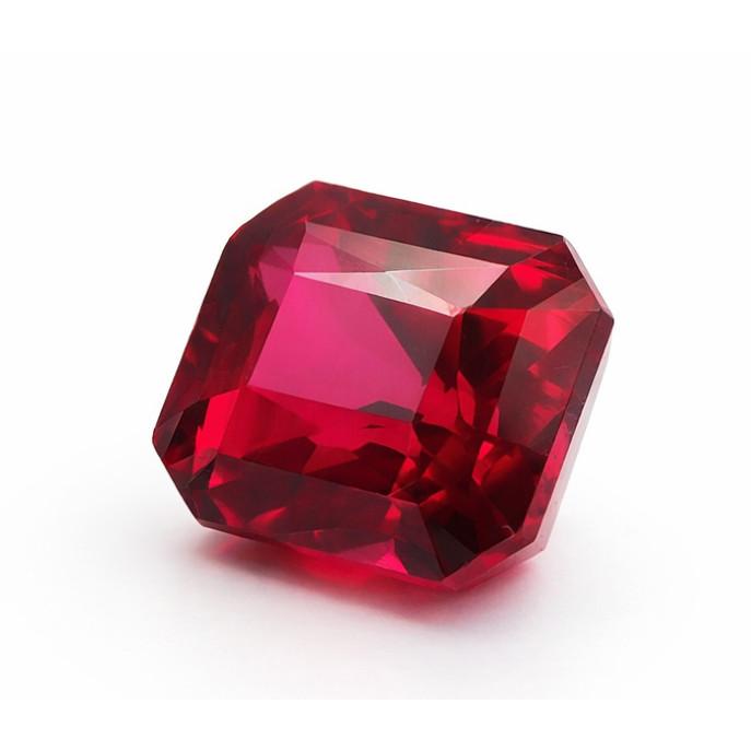 Red Ruby Loose Gemstone Untreated 8.20 Ct Blood Emerald Cut for Jewelry Making and Gem Collections