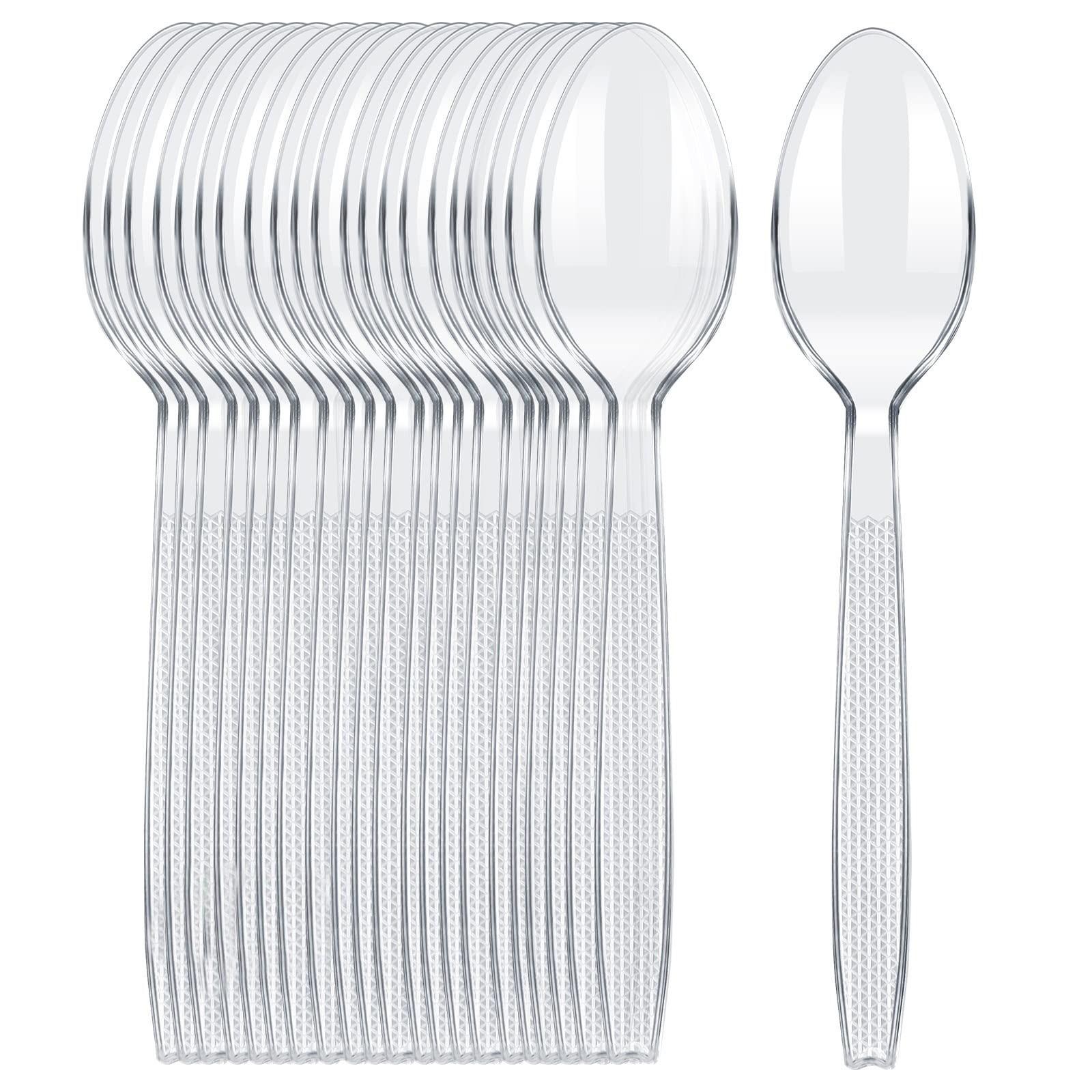 

Пластиковая ложка, праздничная посуда, пластиковые столовые приборы, многоразовые пластиковые ложки, праздничные столовые приборы (Упаковка из 100 шт.) белый