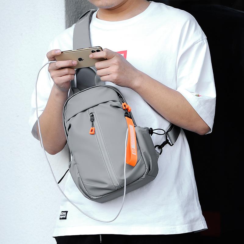 

Men s Bag Crossbody Shoulder Bag Men s Chest Bag Waterproof Shoulder Bag Large Capacity Men s Chest Bag He is 11 inches. серый