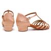 Peep Toe Kids Girls Ballroom Dance Shoes Latin Salsa Low Heel 3.5cm Soft Sole Indoor
