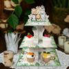 Jungle Animal Square Cake Stand Wild One Birthday Party Decor Kids Favors Gift Dessert Holder Jungle Safari Baby Shower Supplies